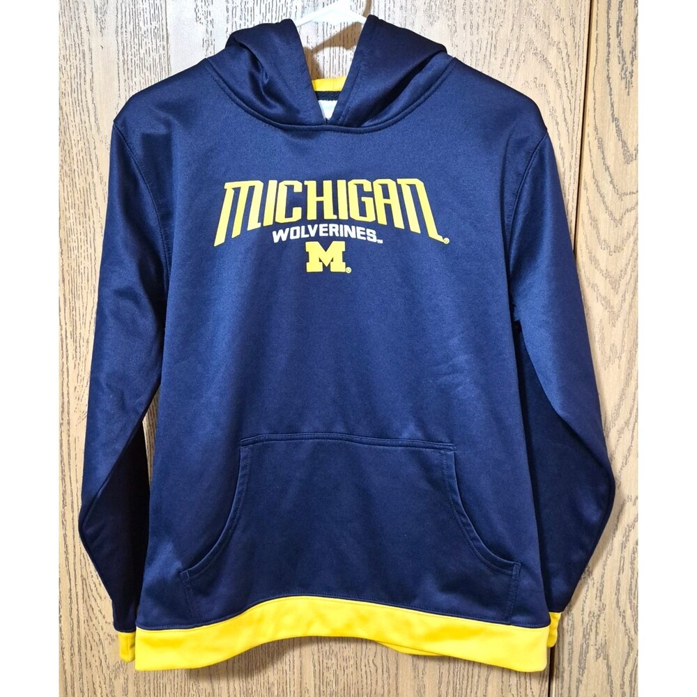 Michigan Wolverines Unisex Navy & Yellow College Pullover Sweatshirt w/Hoodie M